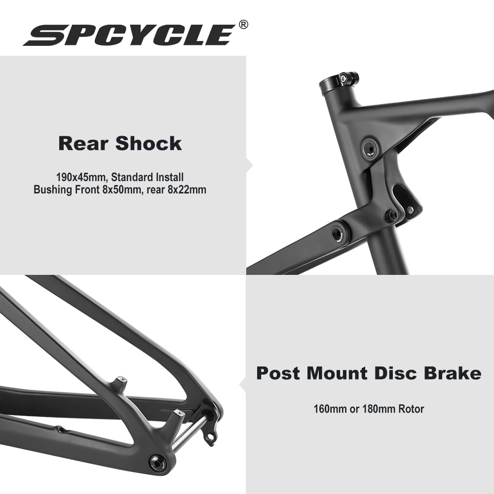 스피사이클 M868 카본 풀 서스펜션 프레임 29인치 MTB 카본 프레임 트래블 120mm UDH BSA 73mm 다운컨트리 프레임