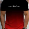 Men's Gradient Reset Letter 3D Printed T-shirt Summer Outdoor Casual Sports Quick Drying Short Sleeve Top Plus Size Men Clothing 1