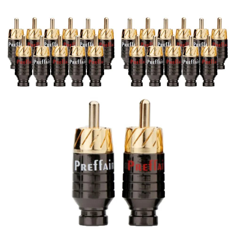 Spina Audio Rca Placcata Oro 24K Altoparlante In Rame Puro Di Alta Qualità Adattatore Connettori Rca Maschio Hi-Fi Per Cavo Audio Fai Da Te