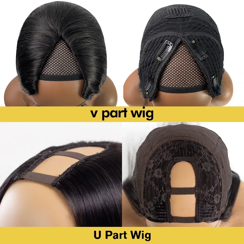 U V Part Wig Human Hair Body Wave Human Hair Wigs No Leave Out No Glue Brazilian Remy V Part Wave Wigs for Women Human Hair Wigs