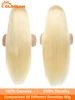 Straight 250 Density 13x4 13x6 360 Lace Front Wig Human Hair Pre Plucked Remy Brazilian Blonde 613 Lace Frontal Wigs 36 38 Inch 2