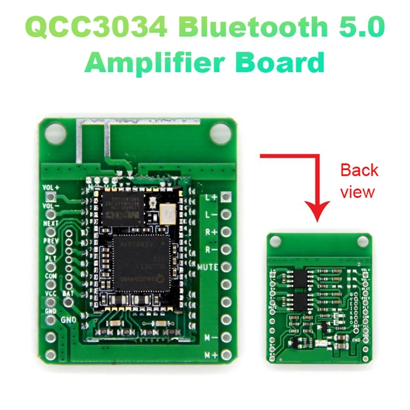

QCC3034 Bluetooth 5,0 Плата усилителя без потерь музыка Bluetooth усилитель TWS 2X3/5 Вт поддержка AAC APTX APTXLL APTXHD