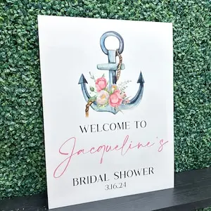 

Personalized Bridal Shower Acrylic Welcome Sign Nautical Bridal Shower Sign Nautical Bridal Shower Acrylic Sign