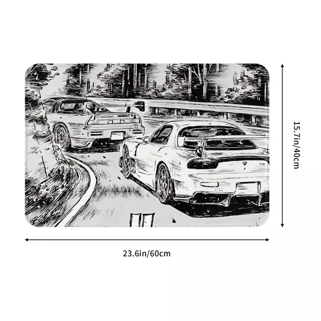 Kezdeti D Fürdőszoba Nem Csúszás Szőnyegen Manga Panel Rx7 Vs Nsx Napitor Mat Bevékény Kutatási Környezet Home Decortion Szőnyeg - Image 3