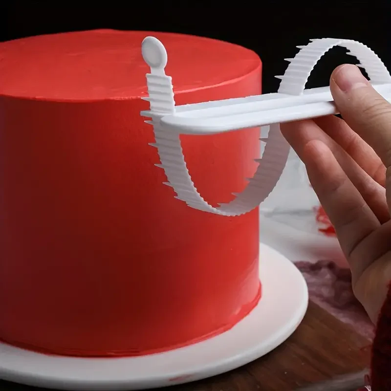 1 Stück Tortendekorations-Hilfsmittel mit Skala, Creme-Dekorationslineal, Anfänger-Backwerkzeug für Zuhause, Buttercreme-Nivellierer – Detail 7