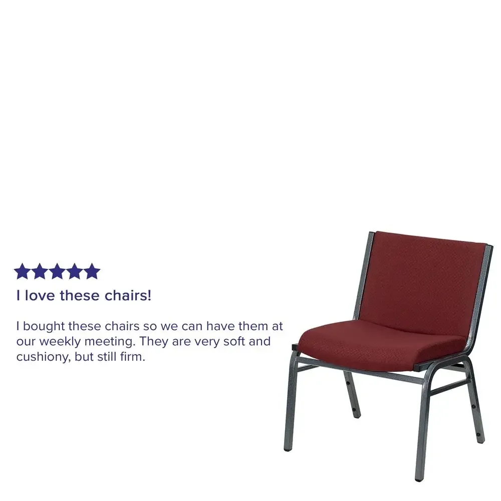 HERCULES Series Big & Tall 1000 lb. Rated Burgundy Fabric Stack Chair Multipurpose Stacking Guest Chair Business or Home Weight 5