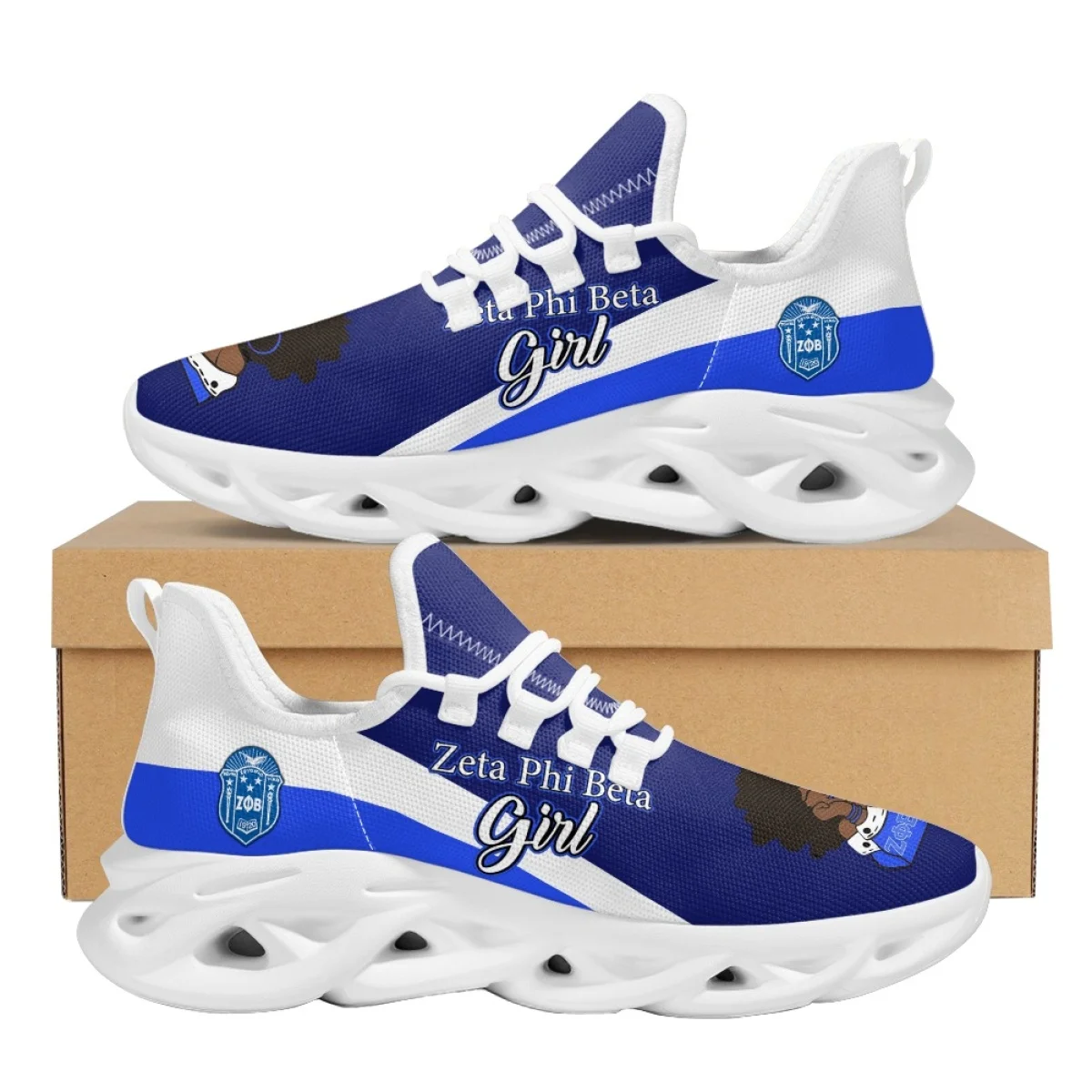 

Zeta Phi Beta Fashion Sorority Party Women Outdoor Running Shoes Lace Up Platform Sneakers Comfort Non-slip Flats Shoes Zapatos