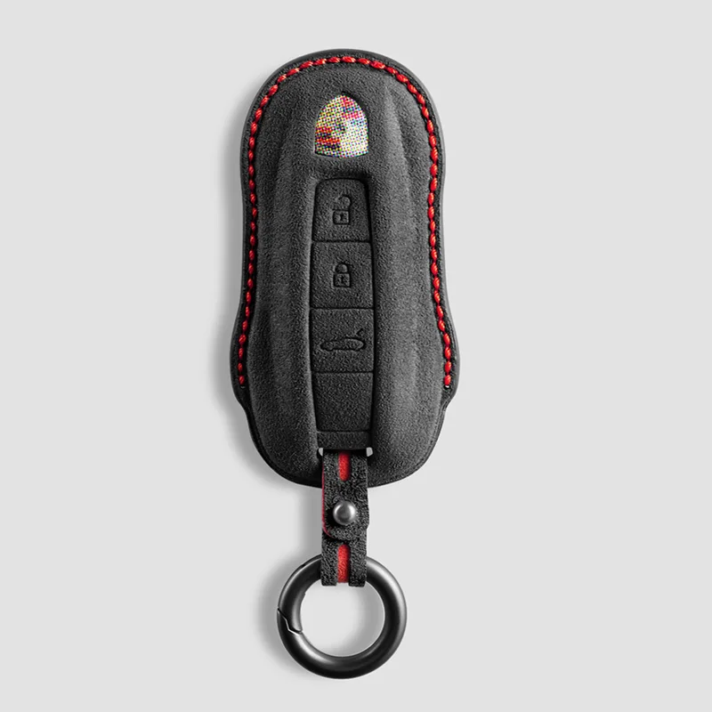 

Alcantara Car Key Case Cover For Porsche Panamera Spyder Carrera Macan Cayman Cayenne 911 970 981 991 Accessories