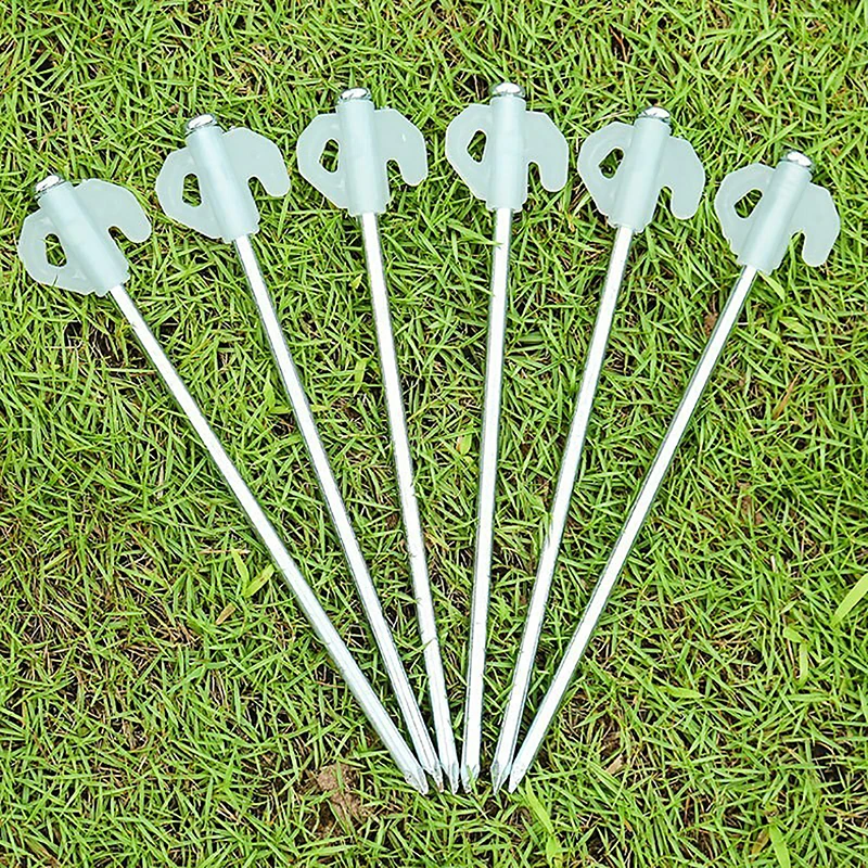 1Pc Luminous Tent Spiral Steel Stakes Pegs Canopy Awning Ground Nail Outdoor Camping Luminous Nail Fixed Pegs