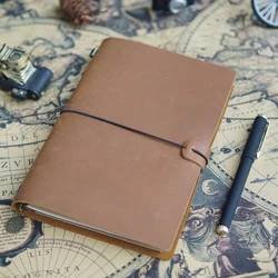 Handcrafted Genuine Leather Vintage Sketchbook for Travelers and Artists (Sunset Brown)