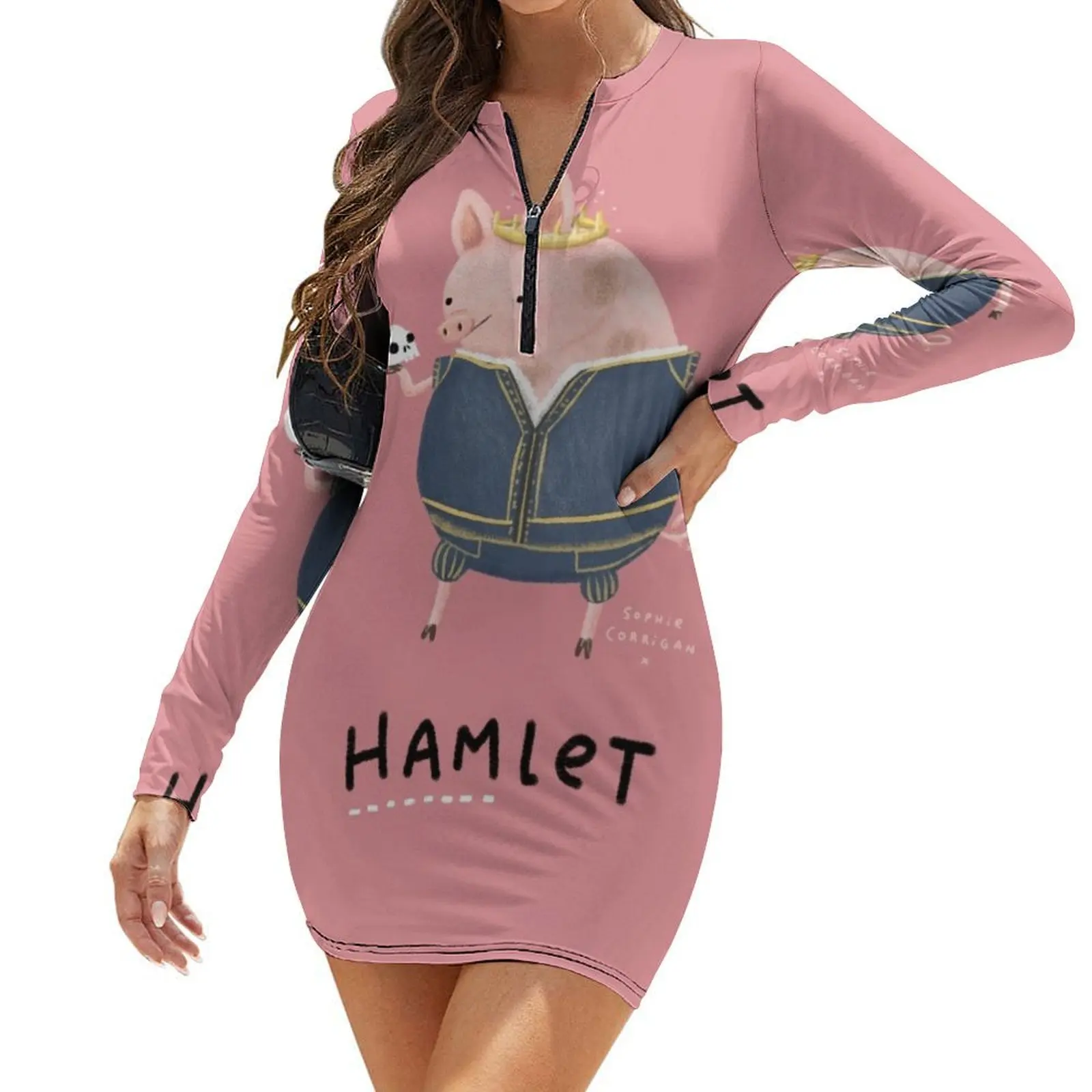 

Hamlet Long-Sleeve Bodycon Dress luxury evening dress woman for wedding women's summer dress 2024