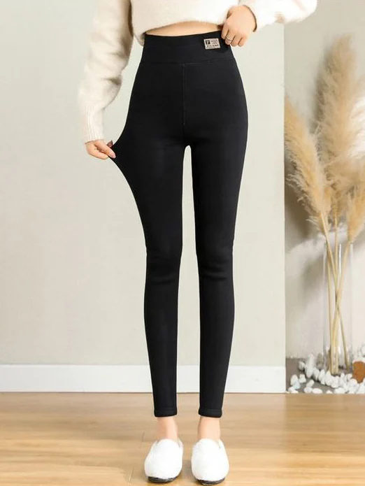 Extra Warm Ladies Legging Thermal Winter Black Thick Fur Fleece