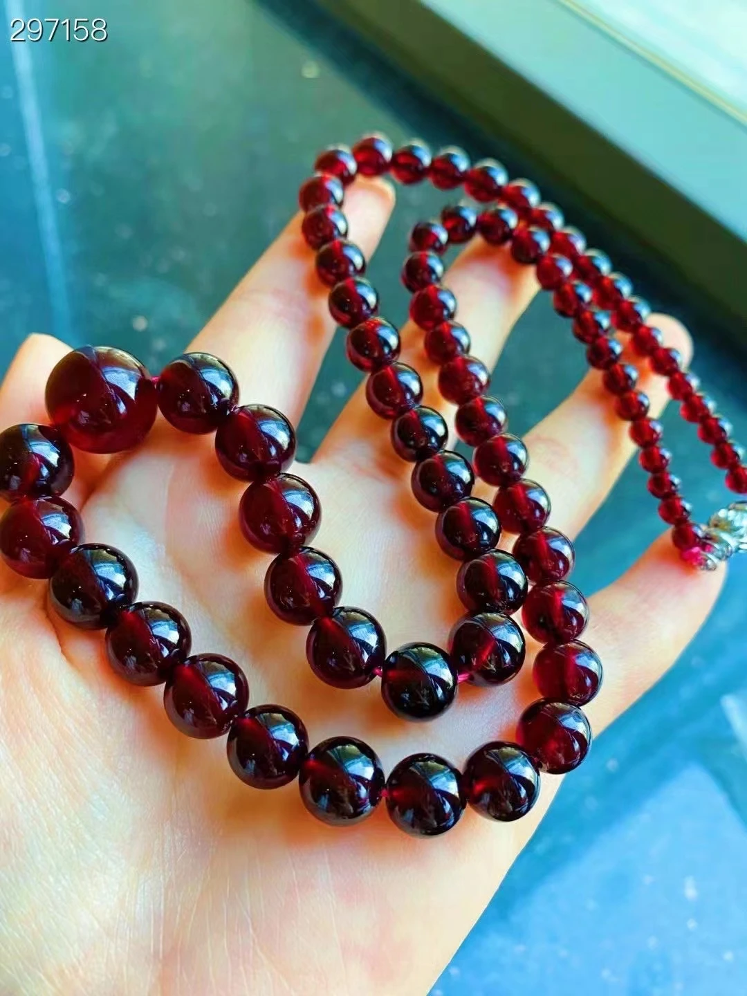 

Natural Orange Red Garnet Crystal Clear Round Beads Necklace Women Men 6-14.5mm Garnet Pendant Fashion 17 Inches AAAAAA