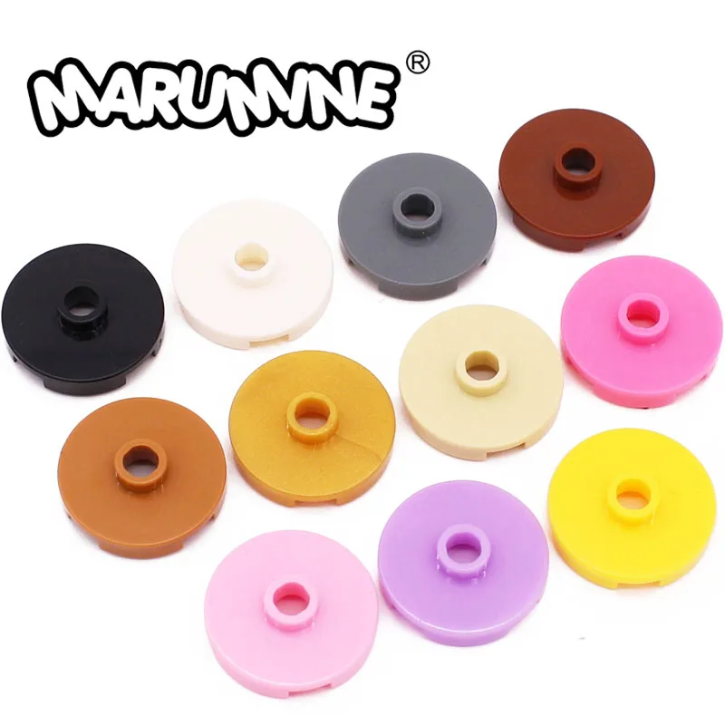 MARUMINE 2x2 Glossy Circular Plate Single Bump 18674 Assembled Parts Particles 50PCS Classic DIY Building Blocks Kit Tech Toys airfix quick build