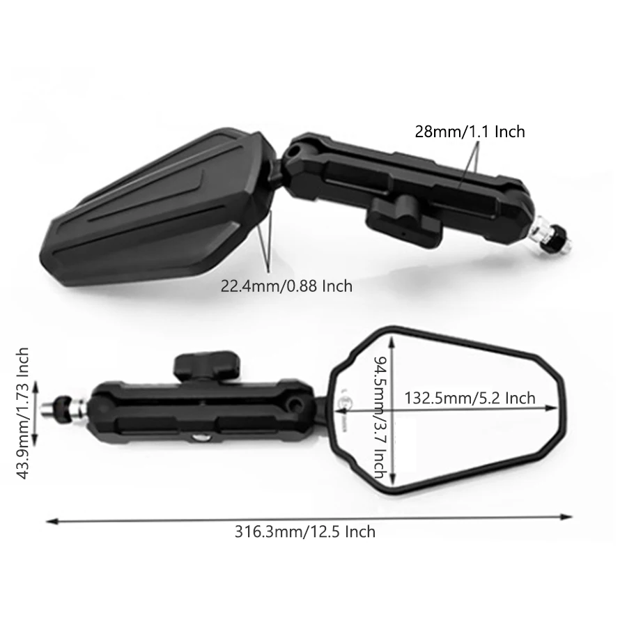 High Quality Universal Motorcycle Foldable Rear View Mirror 2