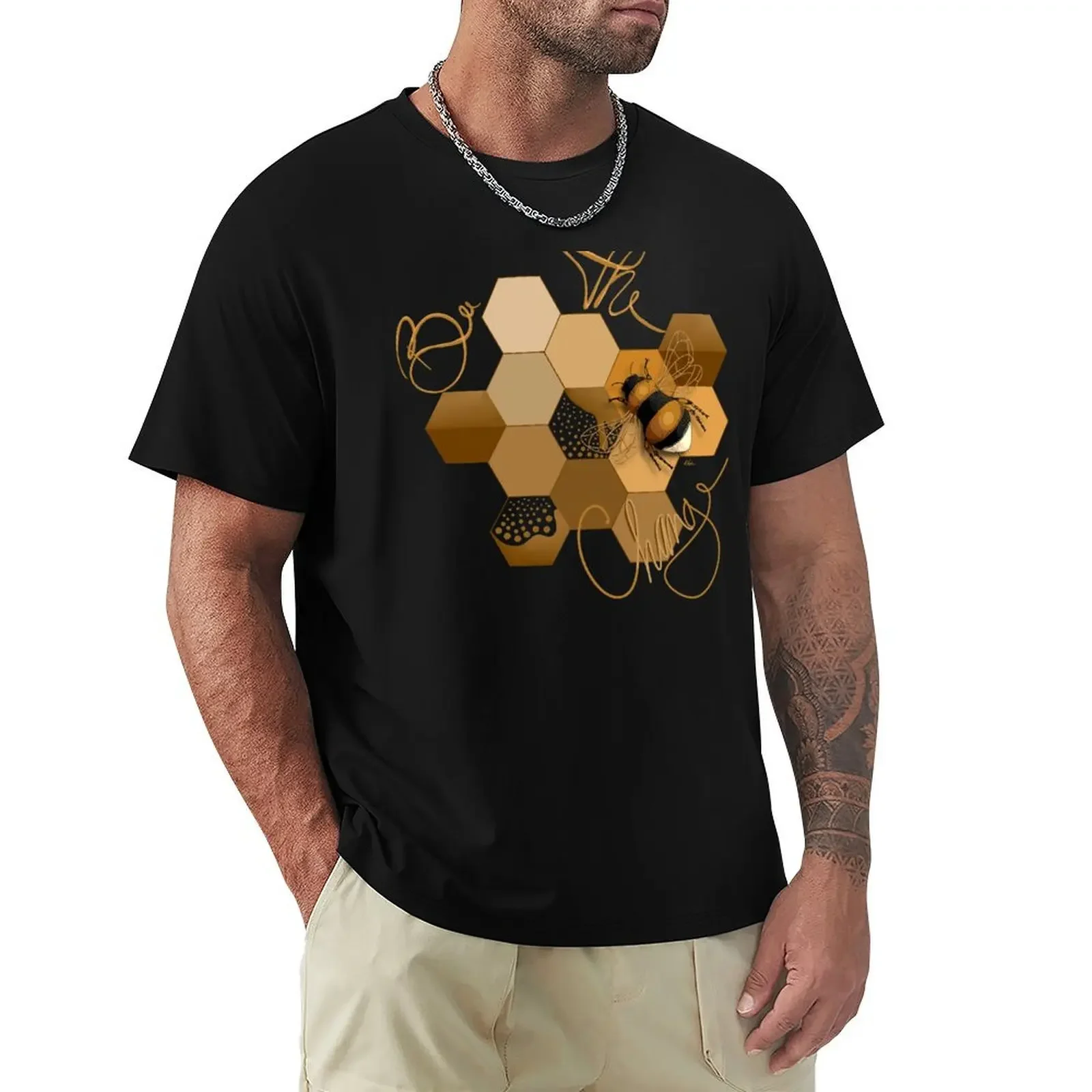 

Bee the Change T-shirt oversizeds summer tops Men's t-shirt