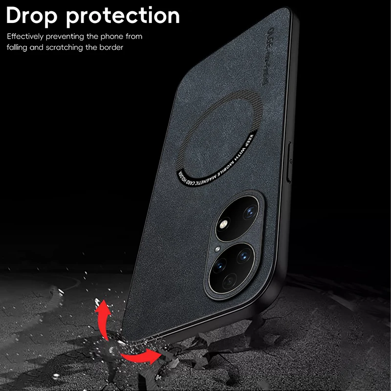 Magnetic Retro Leather Soft Wireless Charging Phone Case Cover