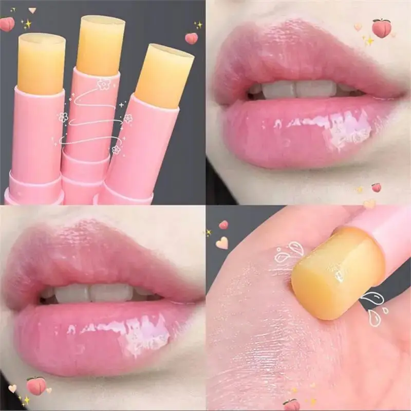 

1PCS Lip Balm Peach Long-lasting Hydration Warm Change Lip Balm Peach Colorless Anti-crack And Drying Lip Mask Lip Protection