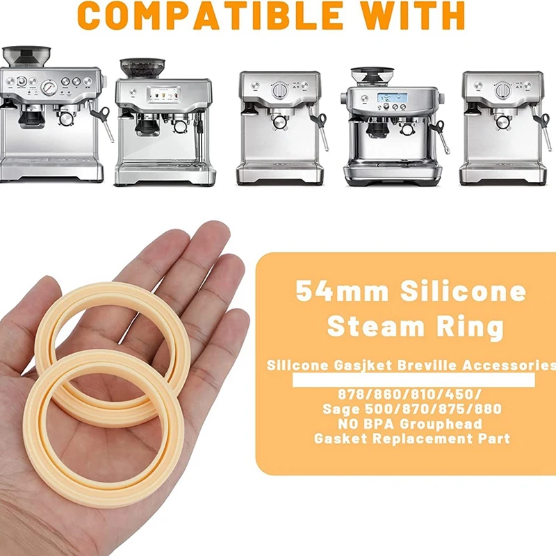 3 adet silikon buhar halkası, grup kafası contası 54Mm Breville Espresso makinesi için parçalar 878/870/860/840/810/500/450/Sage 500/870