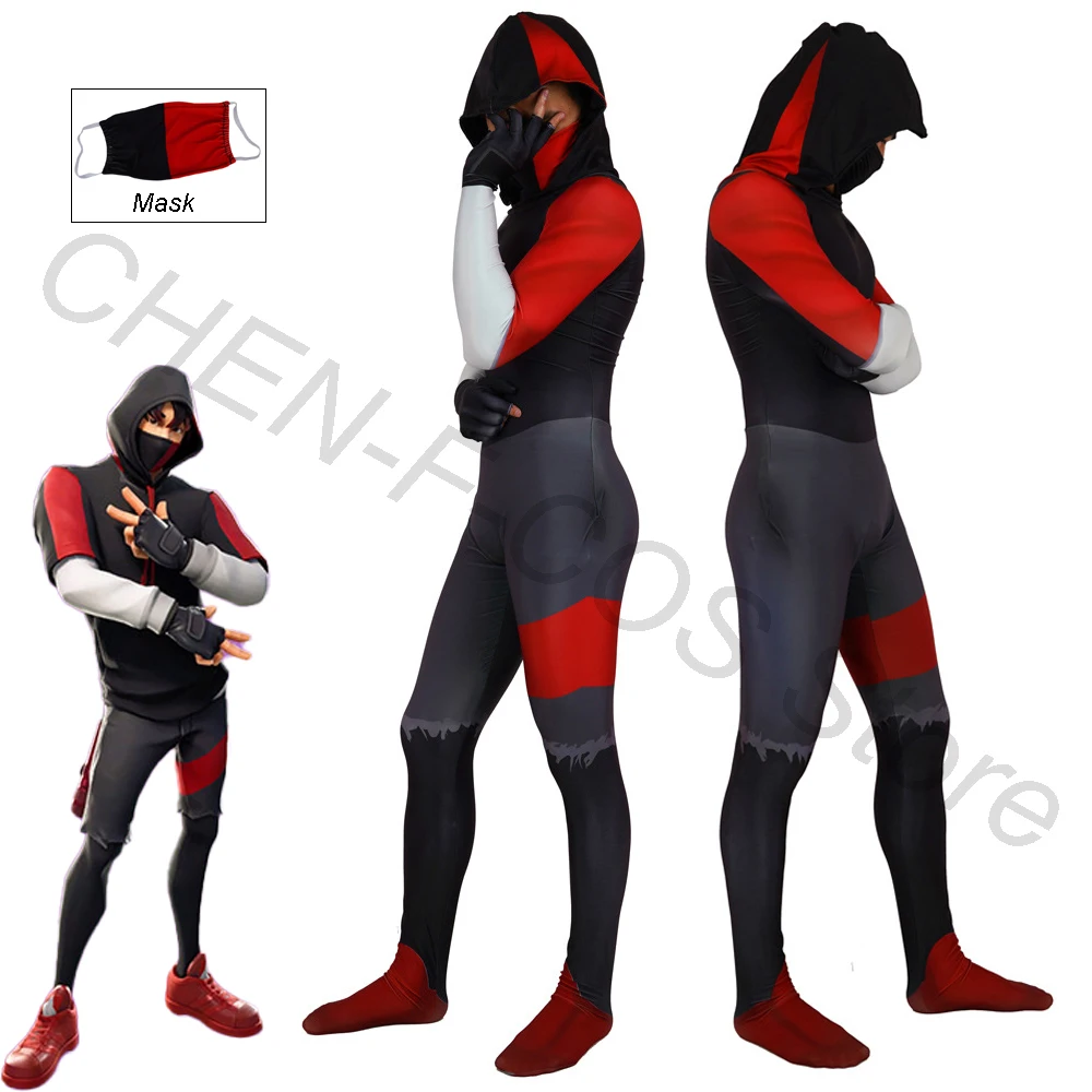 

Ikonik Cosplay Costume Hoodie Jumpsuit Mask Game Role Play Men Uniform Accessories Halloween Christmas Carnival Full Set