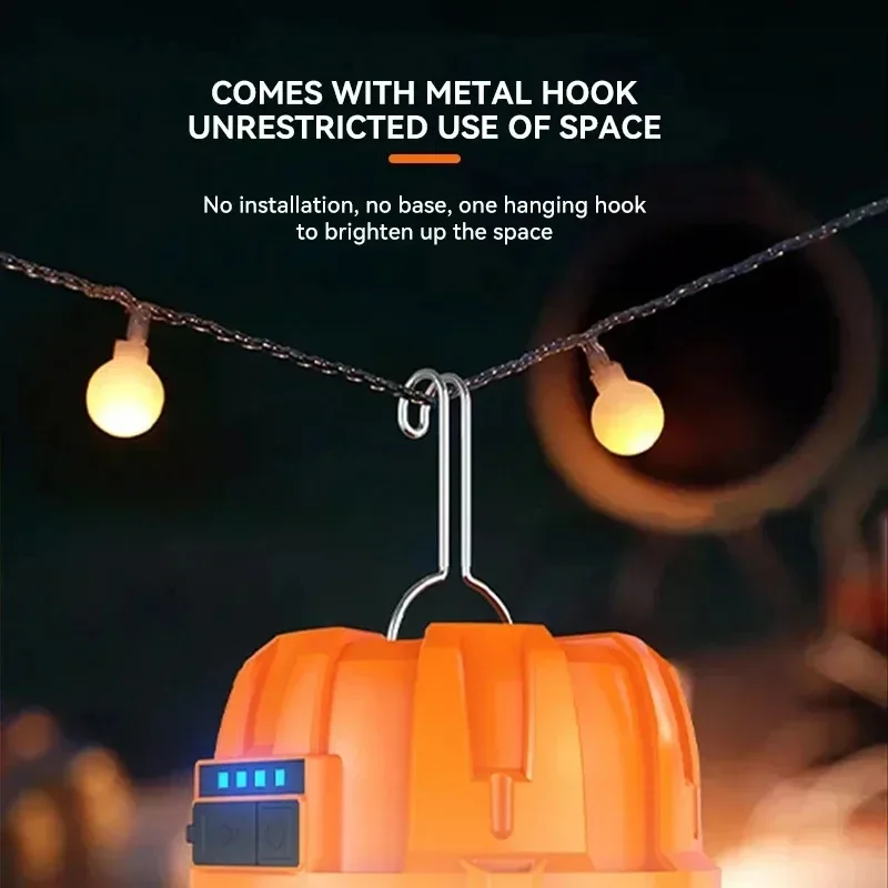 Camping Lantern Built-in Battery Powerful USB Rechargeable LED for Outdoor Camping BBQ Tents Emergency Power Bank