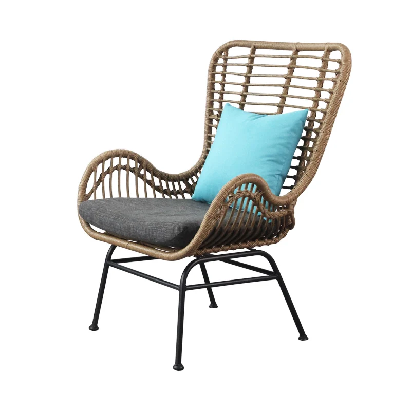 

Nordic leisure lazy sofa outdoor balcony table and chair combination rattan chair tea table back chair