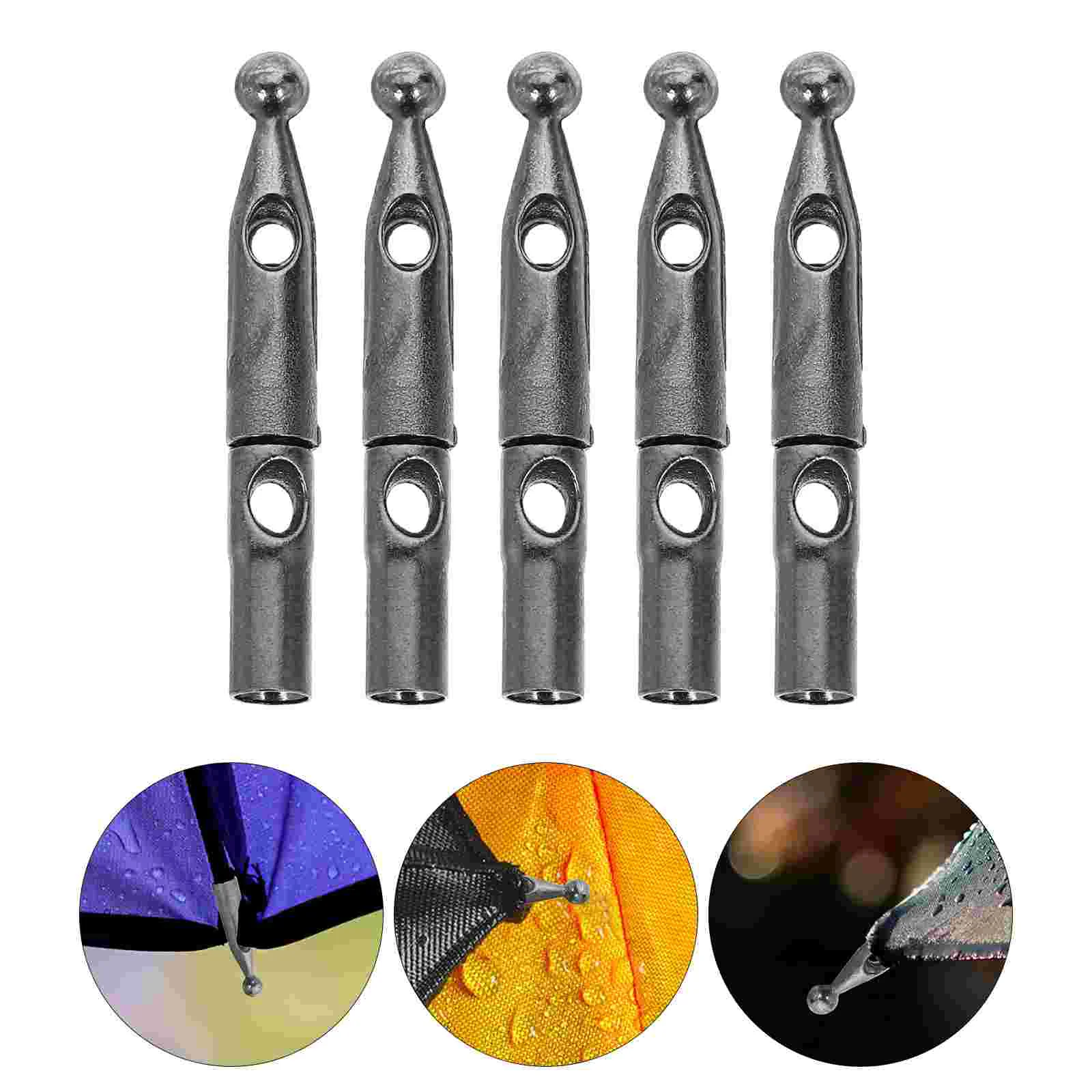 

10 Pcs Folding Umbrella Accessories Reverse Bone Cover Bead Metal Repairing Beads for