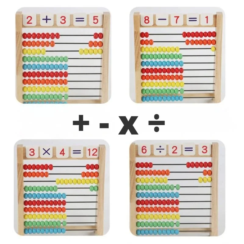 Classic Wooden Educational Counting Toy 100 Beads Preschool Math Learning Toys Montessori Number Arithmetic Abacus Toddler Gift 6