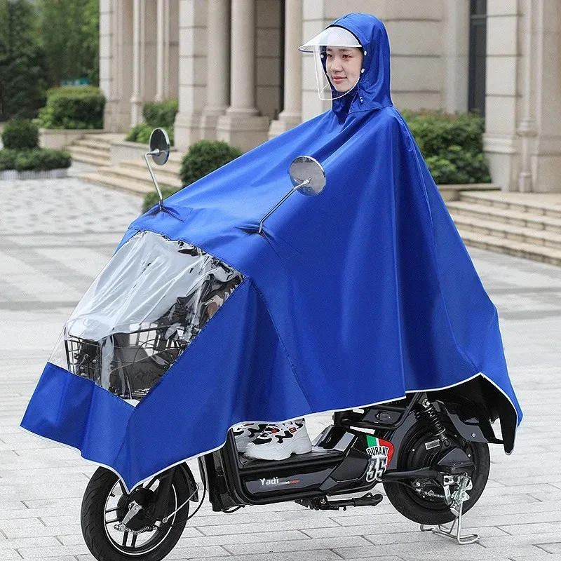 Motorcycle raincoat Customizable Adult Dual Cap Canopy for Motorcycle Riding Electric Vehicle