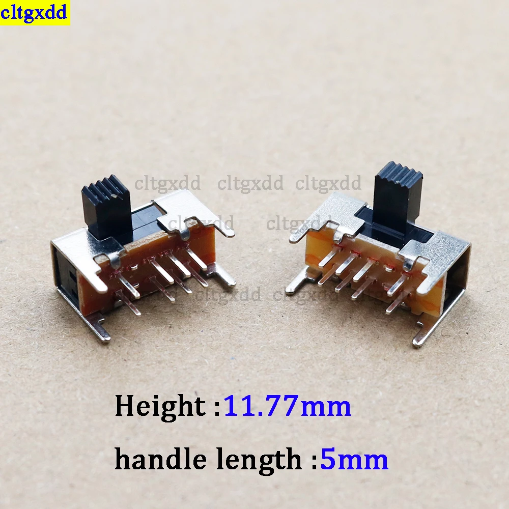 10piece SK23D05 G6 panel PCB 8-pin 3-position 2P3T DP3T sliding switch side knob straight foot handle to toggle power
