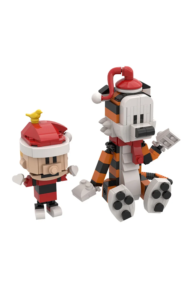 MOC Calvined und Hobbes Baustein Anime Puppe 3D Kunst Gemälde Cartoon Tiger Action Figur Ziegel Spielzeug Erwachsene Geschenk Für Kind – Detail 18