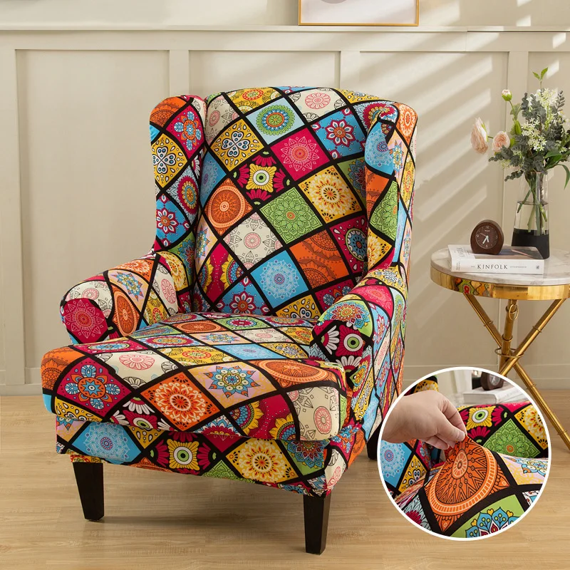 LANMO LIFE Wingback Armchair Slipcover Stretch Chair Slip Covers Washable Armchair Protector Cover for Living Room and Bedroom 2