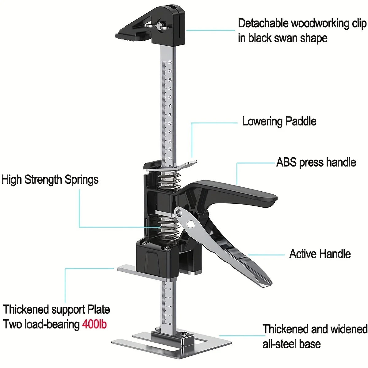 Drywall Lift 2 PCS Labor Saving Arm Tool-15.5 inch Portable Height Adjustable Lift Jack Precision Clamping Hand Device for Drywall,Tile Locat