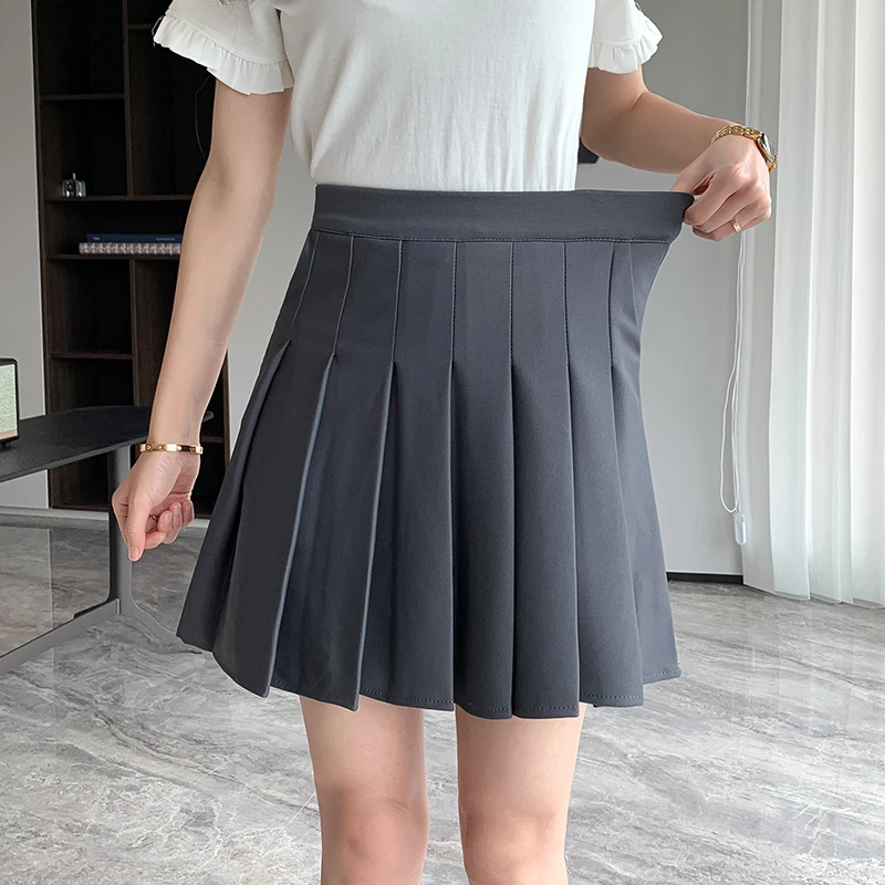 

Женская плиссированная юбка с высокой талией ind, черно-серая летняя одежда, форма jk, 2024