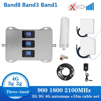 2G 3G 4G 900 1800 2100 모바일 증폭기, 2 안테나 중계기, GSM 중계기, DCS WCDMA 2G 3G 4G 중계기, LTE 셀룰러 신호 부스터