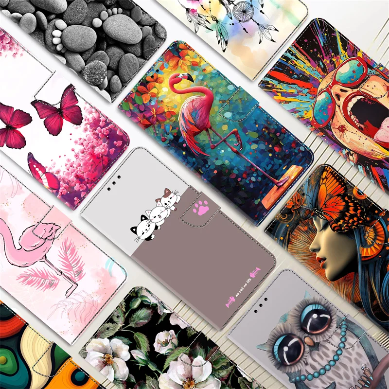 Stylish Women's Leather Flip Wallet Phone Case with Stand Feature