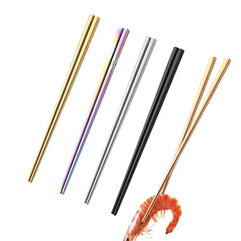 Reusable Stainless Steel Chopsticks Set of Five Pairs