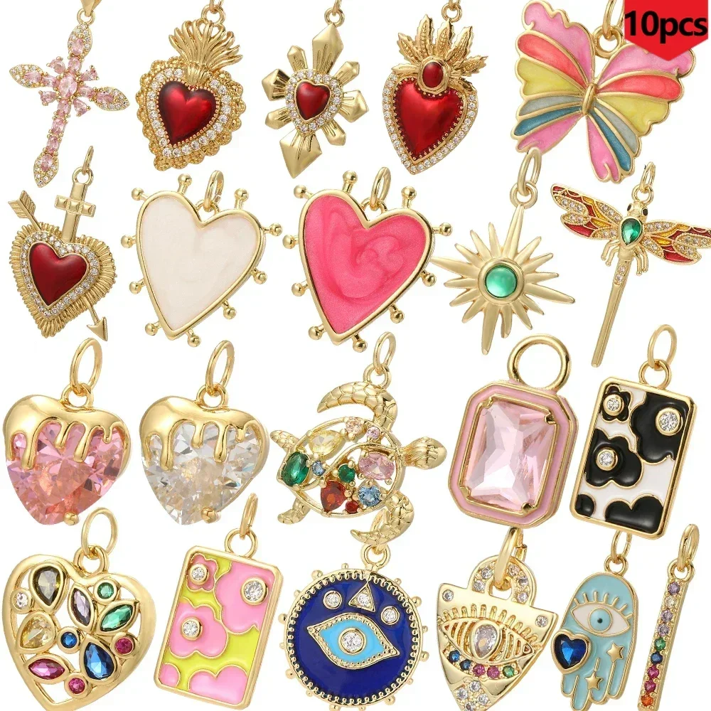 10 teile/los Y2K Schmetterling Evil Blue Eye Halskette für Frauen Goldene Kreuz Kragen Diy Anhänger Edelstahl Kette Halsband Großhandel