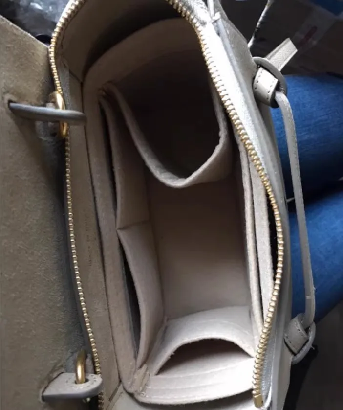 Felt Insert Bag Fits For CEL Belt Liner Bag Felt Cloth Makeup Support Travel Portable Insert Purse Organizer