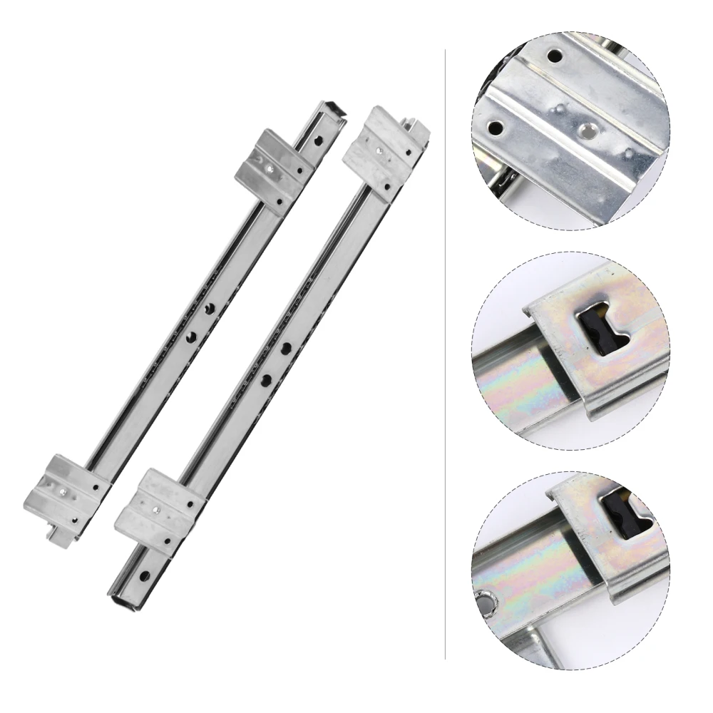 Description Picture 2 of item1 Pair Pull Out Drawer Hardware Track Tray Desk Pull Out Drawer Hardware Track Drawer Rail Desk Tray Slide Rail Track