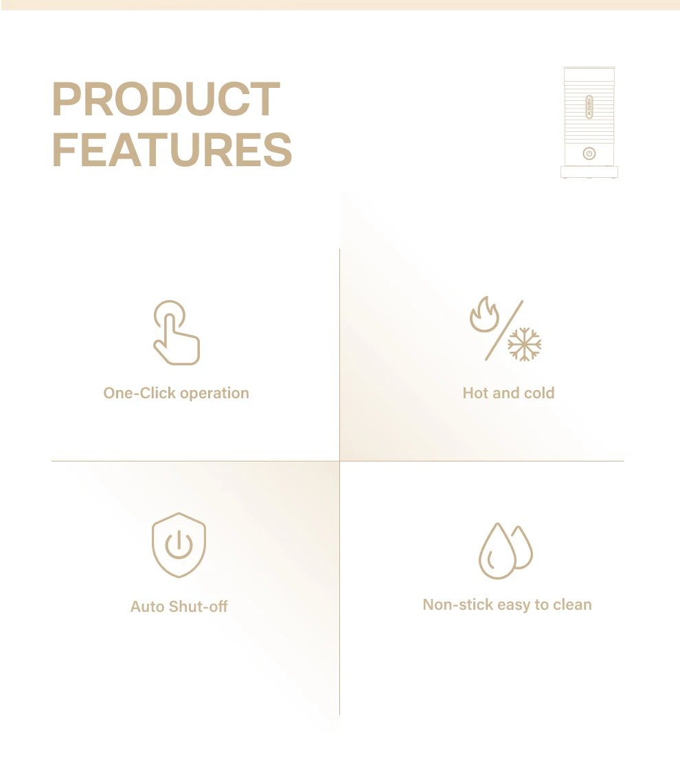 Description Picture 3 of itemHiBREW Electric Milk Frother Frothing Foamer Chocolate Mixer Cold/Hot Latte Cappuccino Fully Automatic Milk Warmer Cool M1A