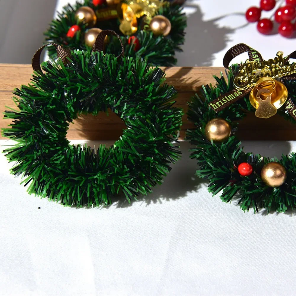 Miniature Christmas Wreath 1:12 Scale Dollhouse Mini Miniature Christmas Wreath Garland Christmas Ornaments Mini Decoration