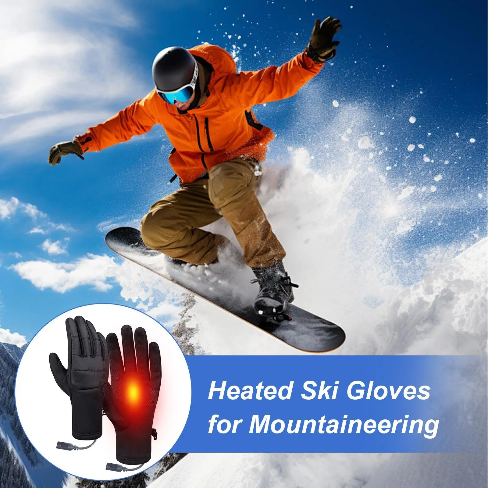 Heated Gloves For Men USB Heating Electric Touchscreen Mittens Touch Screen Outdoor USB Heated Gloves Women For Winter Skiing