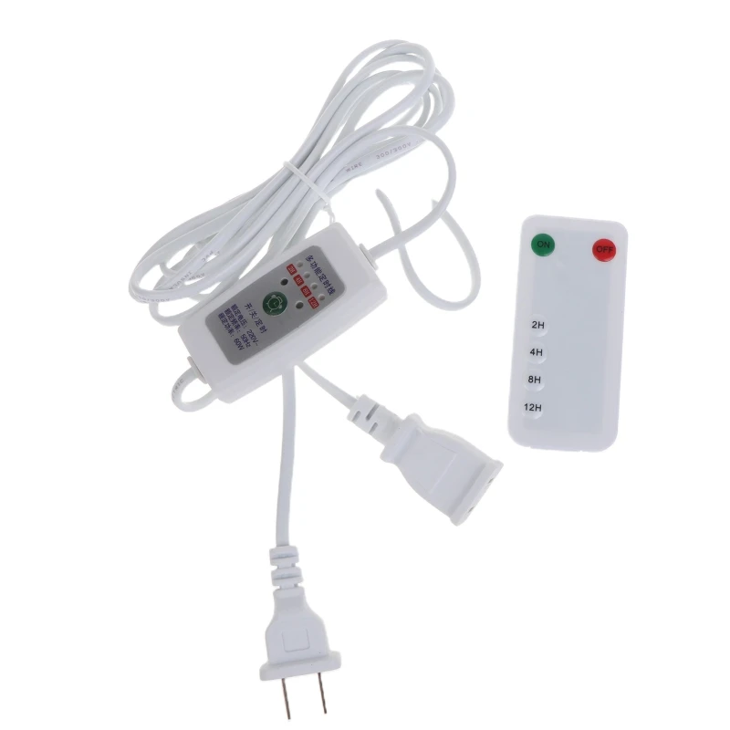 Universal 110V 220V 60W Remote Power Cord 2-12 Hour Timers Cable Fan Lamp