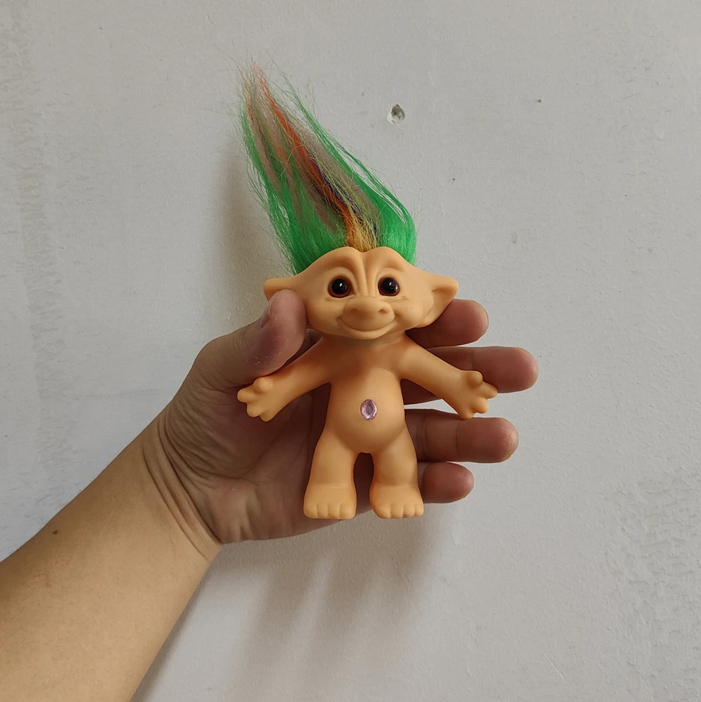 Figure Vintage Trolls Dolls Colorful Hair Anime Action Family Members Models Funny Kids Toys Children Gift Nostalgic Adult 6pcs