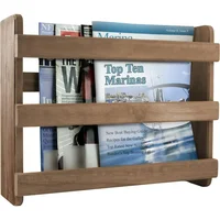 Wooden Magazine/Map Rack, 100% Solid Teak Wood, 12" H x 4.25" W x 14.75" L, Safely Store Magazines, Books, Maps or Anything 1