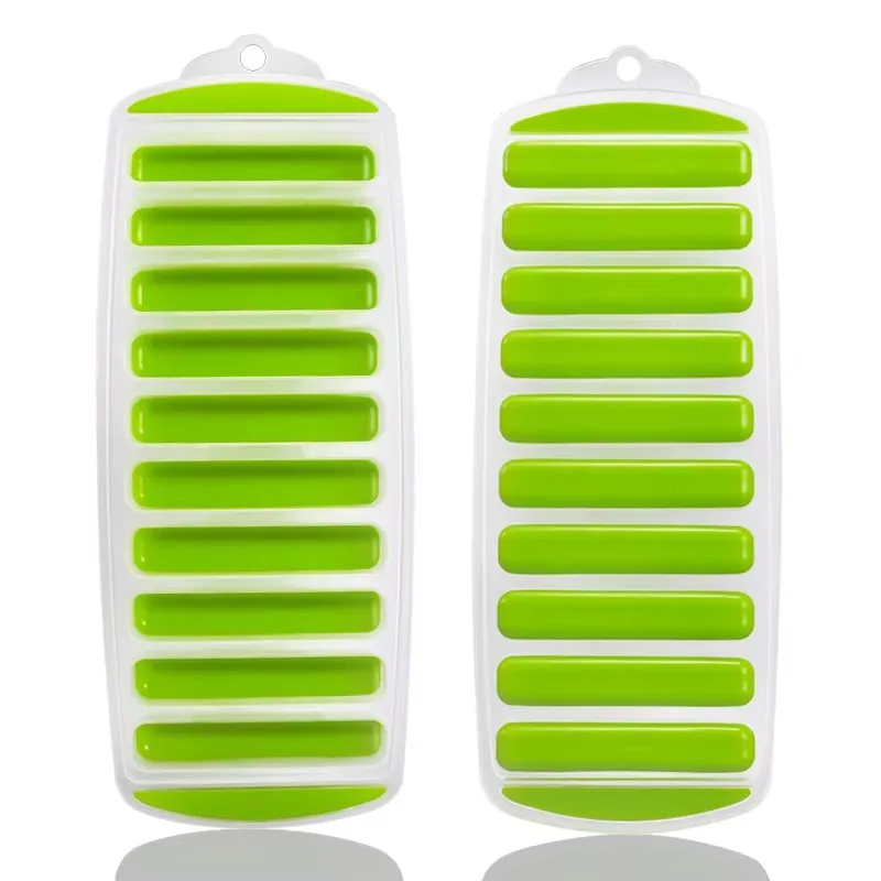 10 Holes Silicone Forms Long Strip Finger Biscuit Ice Cube Mould Tray
