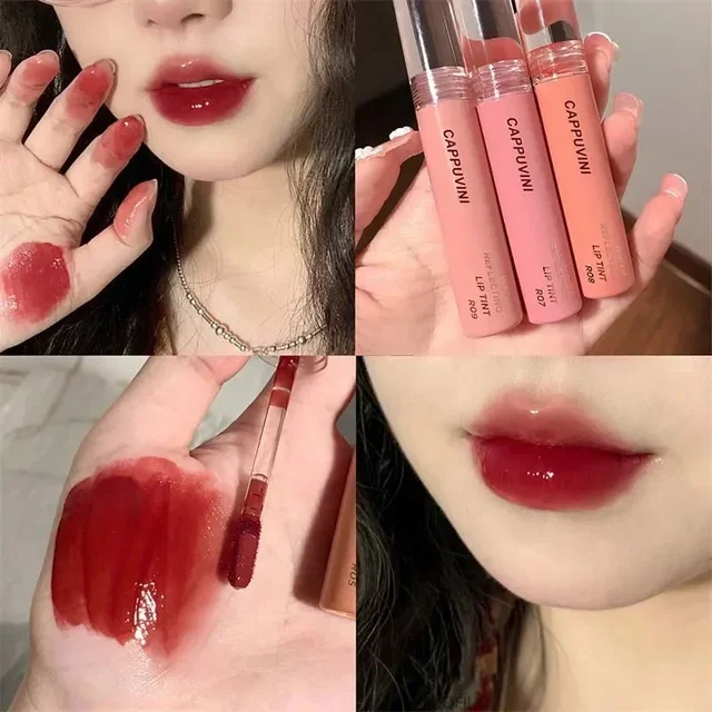 2024 New 6 Color Mirror Dyeing Lip Gloss Moisturizer Liquid Lipstick Waterproof Long Lasting Red Lip Tint Korean Makeup Cosmetic