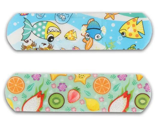 Medical bandaids 50/80pcs Lot Band Aid Waterproof Wound Patches Kawaii Cartoon Patterned Plasters Curved Strips Healing Adhesive Bandages