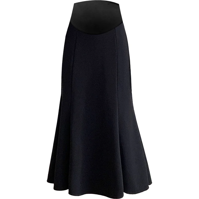 Korean style spring pregnant women belly skirts abdomen long maternity fishtail skirt black umbrella skirt suits skirts